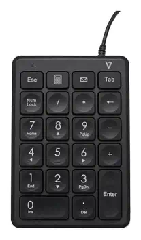 Livraison gratuite Pavé numérique filaire USB V7 KP350 - 22 touches - Calculatrice, Tabulation, Touches de raccourci de