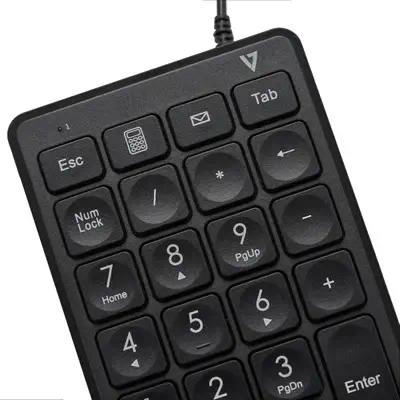 Pavé numérique filaire USB V7 KP350 - 22 touches - Calculatrice, Tabulation, Touches de raccourci de - Clavier - visuel 2