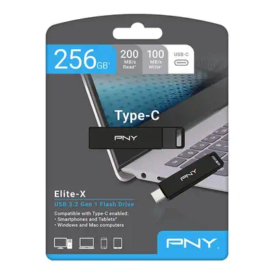 PNY Elite-X lecteur USB flash 256 Go USB Type-C 3.2 Gen 1 (3.1 Gen 1) Noir - Clé USB - visuel 6