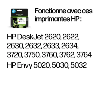 304XL Cartouche d’encre trois couleurs grande capacité authentique - HP - Cartouches d'encre - visuel 2