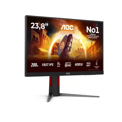AOC G4 24G4HA écran plat de PC 60,5 cm (23.8") 1920 x 1080 pixels Full HD LED Noir, Rouge - Ecran Ordinateur - visuel 2