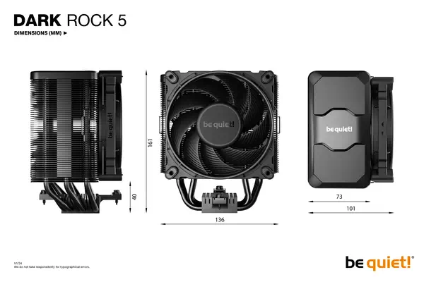 Dark Rock 5 | Ventirad mono tour, socket Intel et AMD - be quiet! - Refroidissement PC - visuel 8