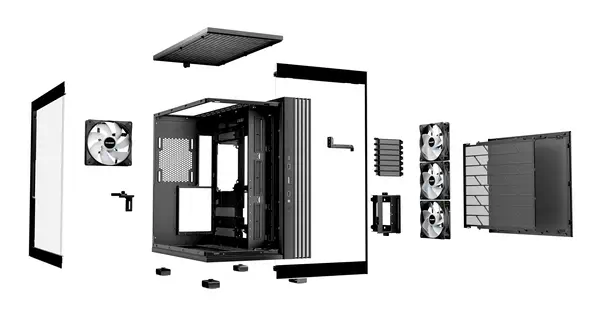 Light Base 600 LX Blanc | Boîtier PC ARGB vitré, Mini ITX / Micro ATX / ATX, 4 ventilateurs Light Wi - be quiet! - Boitier - visuel 4