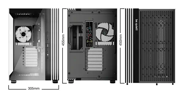 Light Base 600 LX Blanc | Boîtier PC ARGB vitré, Mini ITX / Micro ATX / ATX, 4 ventilateurs Light Wi - be quiet! - Boitier - visuel 2