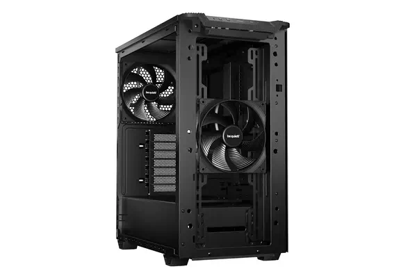 Pure Base 501 Noir | Boîtier PC , Mini ATX / Micro ATX / ATX, 2 ventilateurs Pure Wings 3 140 mm PWM - be quiet! - Boitier - visuel 3