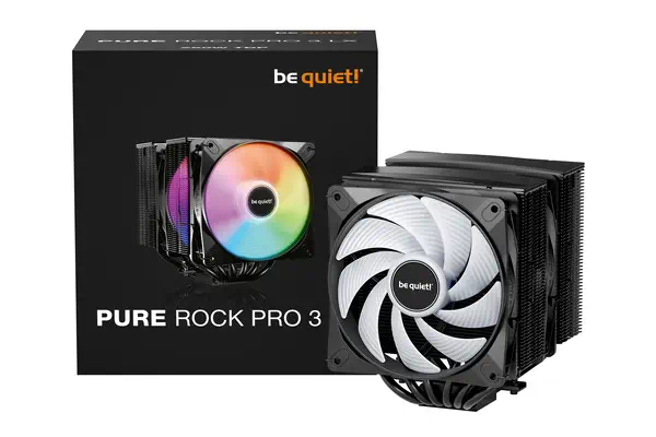 PURE ROCK PRO 3 Black| Ventirad double tour, socket Intel et AMD, finition noire, ARGB - be quiet! - Refroidissement PC - visuel 5