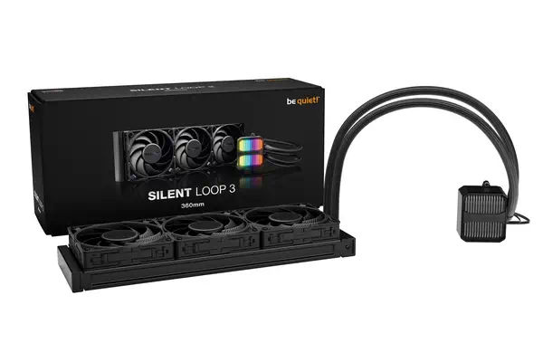 Silent Loop 360 mm | Système de refroidissement liquide tout-en-un, 360 mm, noir, socket Intel et AM - be quiet! - Refroidissement PC - visuel 6