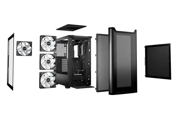 Pure Base 501 Noir | Boîtier PC vitré, Mini ATX / Micro ATX / ATX, 3 ventilateurs Pure Wings 3 140 m - be quiet! - Boitier - visuel 3