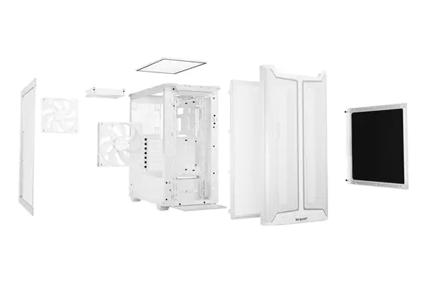 Pure Base 501 Blanc | Boîtier PC vitré, Mini ATX / Micro ATX / ATX, 3 ventilateurs Pure Wings 3 140  - be quiet! - Boitier - visuel 3