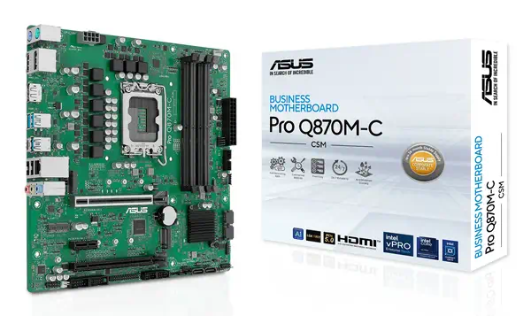 ASUS PRO Q870M-C-CSM Intel Q870 LGA 1851 (Socket V1) micro ATX - Asus - Carte mère - visuel 1