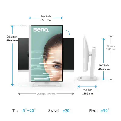 BenQ GW2790QT écran plat de PC 68,6 cm (27") 2560 x 1440 pixels Quad HD LED Blanc - Ecran Ordinateur - visuel 4