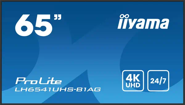 iiyama LH6541UHS-B1AG Écran d'affichage dynamique 163,8 cm (64.5") LCD 500 cd/m² 4K Ultra HD Noir 24 - Affichage dynamique - visuel 1