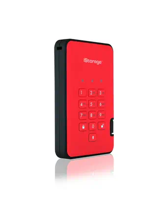 diskAshur2 256-bit 512GB USB 3.2 secure encrypted solid-state drive - Red IS-DA2-256-SSD-512-R - iStorage - Disque dur SSD - visuel 2