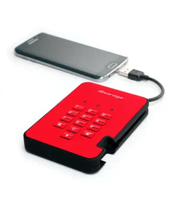 diskAshur2 256-bit 512GB USB 3.2 secure encrypted solid-state drive - Red IS-DA2-256-SSD-512-R - iStorage - Disque dur SSD - visuel 7