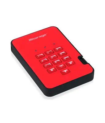 diskAshur2 256-bit 512GB USB 3.2 secure encrypted solid-state drive - Red IS-DA2-256-SSD-512-R - iStorage - Disque dur SSD - visuel 4