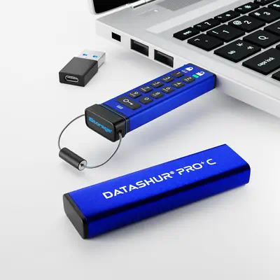 datAshur PRO+C 32GB | Secure USB Type-C Memory Stick | FIPS 140-3 Level 3 pending | PIN protected |  - iStorage - Clé USB - visuel 3