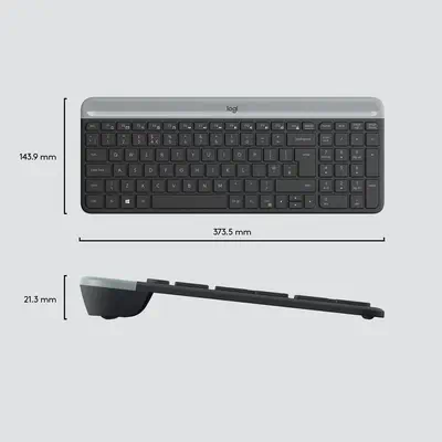 Logitech 920-009204 clavier Souris incluse Universel RF sans fil QWERTY US International Graphite - Clavier - visuel 7