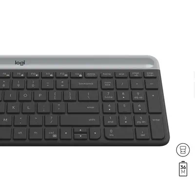 Logitech 920-009204 clavier Souris incluse Universel RF sans fil QWERTY US International Graphite - Clavier - visuel 6