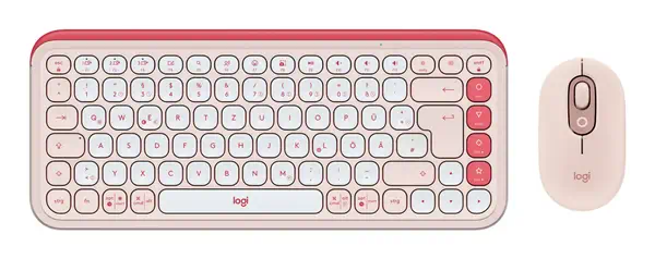 Logitech 920-013108 clavier Souris incluse Universel Bluetooth QWERTZ Allemand Rose - visuel 1