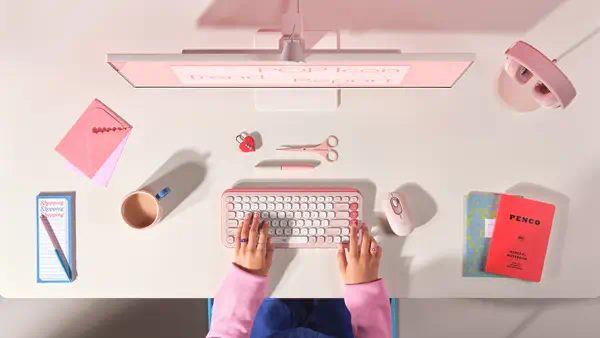 Logitech 920-013108 clavier Souris incluse Universel Bluetooth QWERTZ Allemand Rose - visuel 7