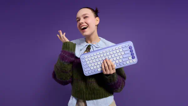 Logitech 920-013277 clavier Souris incluse Universel Bluetooth QWERTZ Suisse Lilas, Blanc - visuel 10