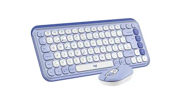 Logitech 920-013277 clavier Souris incluse Universel Bluetooth QWERTZ Suisse Lilas, Blanc - visuel 4
