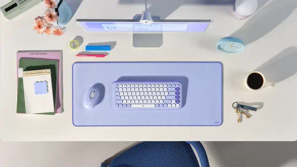 Logitech 920-013277 clavier Souris incluse Universel Bluetooth QWERTZ Suisse Lilas, Blanc - visuel 8