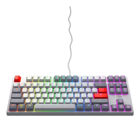 CHERRY K4V2 TKL clavier Gaming USB QWERTY Anglais américain Gris, Gris clair, Rouge - Clavier - visuel 2