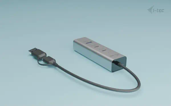 Universal Charging Metal HUB 2xUSB-C + 2x USB-A I-Tec - visuel 1 - hello RSE - Transfert rapide des données