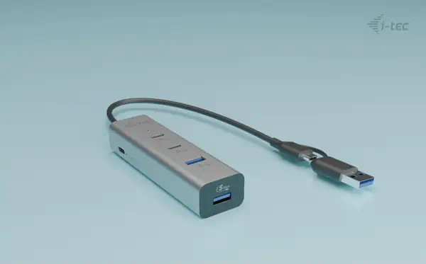 Universal Charging Metal HUB 2xUSB-C + 2x USB-A I-Tec - visuel 1 - hello RSE - Connectivité efficace