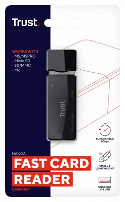 Trust NANGA lecteur de carte mémoire USB 3.2 Gen 1 (3.1 Gen 1) Type-A Noir - Accessoire Stockage - visuel 6