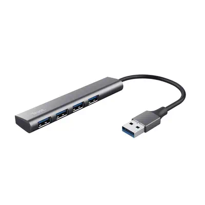 Trust Halyx USB 3.2 Gen 1 (3.1 Gen 1) Type-A 5 Mbit/s Noir, Gris - Switchs et Hubs - visuel 1