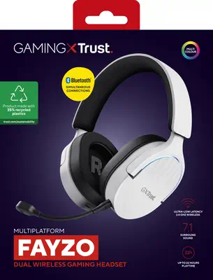 Trust GXT 491W FAYZO Casque Avec fil &sans fil Arceau Gaming USB Type-C Bluetooth Noir, Blanc - Casque Micro - visuel 9