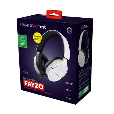 Trust GXT 491W FAYZO Casque Avec fil &sans fil Arceau Gaming USB Type-C Bluetooth Noir, Blanc - Casque Micro - visuel 8