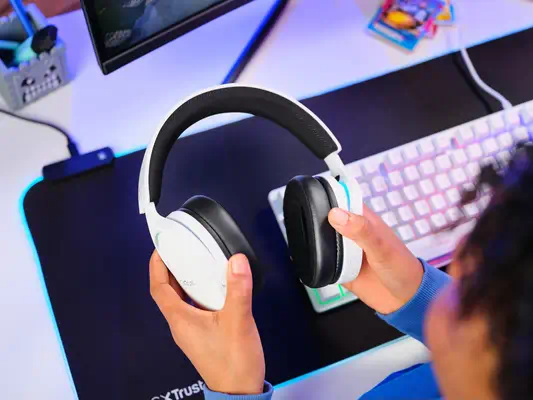 Trust GXT 491W FAYZO Casque Avec fil &sans fil Arceau Gaming USB Type-C Bluetooth Noir, Blanc - Casque Micro - visuel 10