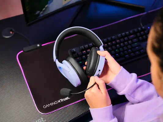 Trust GXT 491P FAYZO Casque Avec fil &sans fil Arceau Gaming USB Type-A Bluetooth Noir, Violet - Casque Micro - visuel 10