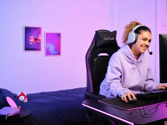 Trust GXT 491P FAYZO Casque Avec fil &sans fil Arceau Gaming USB Type-A Bluetooth Noir, Violet - Casque Micro - visuel 8