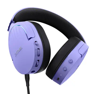 Trust GXT 491P FAYZO Casque Avec fil &sans fil Arceau Gaming USB Type-A Bluetooth Noir, Violet - Casque Micro - visuel 4