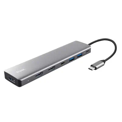 Trust 25661 hub & concentrateur USB Type-C Aluminium - Connectique - visuel 1