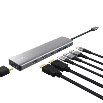 Trust 25661 hub & concentrateur USB Type-C Aluminium - Connectique - visuel 2