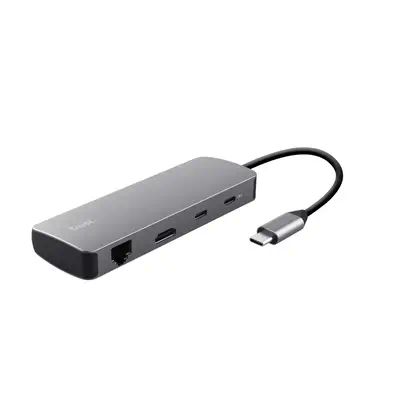 Trust 25672 hub & concentrateur USB Type-C Gris - Switchs et Hubs - visuel 1