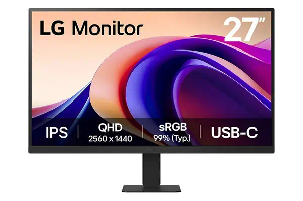 LG 27'' QHD Monitor écran plat de PC 68,6 cm (27") 2560 x 1440 pixels Quad HD Noir - Ecran Ordinateur - visuel 1