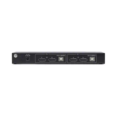 Switch KVM DisplayPort 2 Ports avec Matrice Vidéo Double Vue, 4K 60Hz, Hub 4x Ports USB, Commutateur - StarTech - Accessoire Réseau - visuel 4