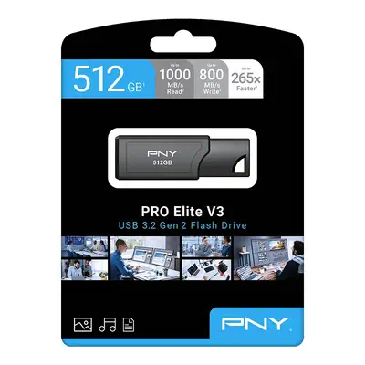 PNY Pro Elite V3 lecteur USB flash 512 Go USB Type-A 3.2 Gen 2 (3.1 Gen 2) Noir - Clé USB - visuel 9