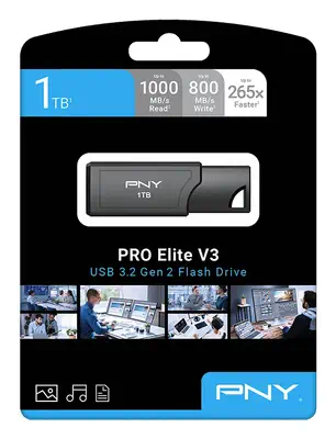 PNY Pro Elite V3 lecteur USB flash 1 To USB Type-A 3.2 Gen 2 (3.1 Gen 2) Noir - Clé USB - visuel 9