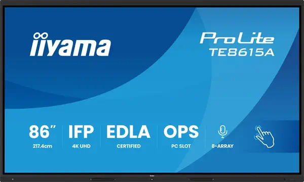 iiyama TE8615A-B1AG Écran d'affichage dynamique Écran plat de signalisation numérique 2,18 m (86") W - Affichage dynamique - visuel 1