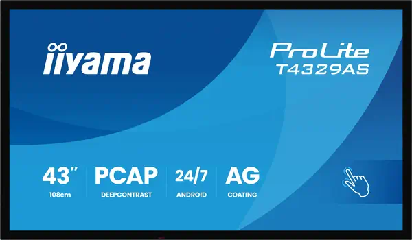 iiyama T4329AS-B1AG Écran d'affichage dynamique Écran plat interactif 108 cm (42.5") LED Wifi 500 cd - Affichage dynamique - visuel 2