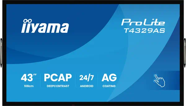 iiyama T4329AS-B1AG Écran d'affichage dynamique Écran plat interactif 108 cm (42.5") LED Wifi 500 cd - Affichage dynamique - visuel 3