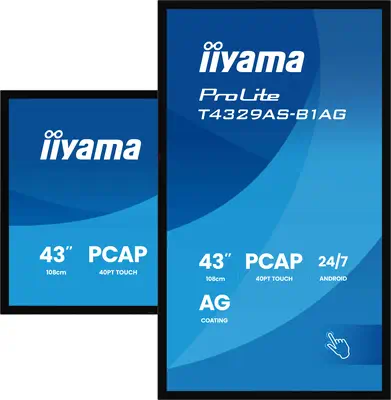iiyama T4329AS-B1AG Écran d'affichage dynamique Écran plat interactif 108 cm (42.5") LED Wifi 500 cd - Affichage dynamique - visuel 5