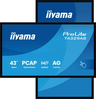 iiyama T4329AS-B1AG Écran d'affichage dynamique Écran plat interactif 108 cm (42.5") LED Wifi 500 cd livraison gratuite